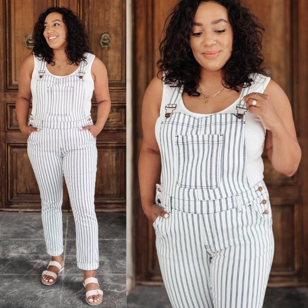 Judy Blue Railroad Stripe Overalls